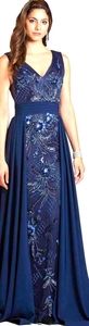 Lara designs Navy dress gown overskirt 4